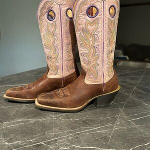 Twisted X Brown and Purple Heeled Boots